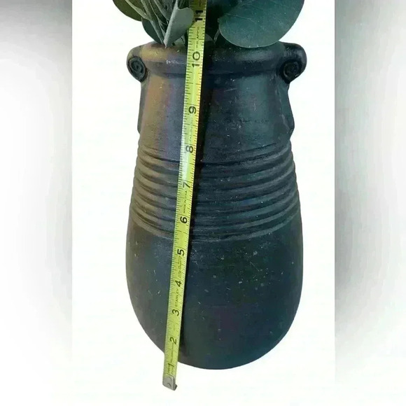 Pier 1 Imports 10” Dark Gray Interior Decorative Vase Rustic Matte Stone - Picture 5 of 6